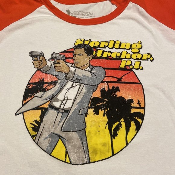 STERLING ARCHER P.I. Women’s Size 3XL Retro Raglan Baseball T-Shirt - Picture 4 of 5